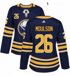 Womens Adidas Buffalo Sabres 26 Matt Moulson Premier Navy Blue Home NHL Jersey 