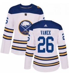 Womens Adidas Buffalo Sabres 26 Thomas Vanek Authentic White 2018 Winter Classic NHL Jersey 