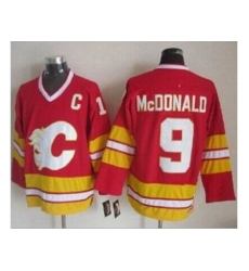 Calgary Flames #9 Lanny McDonald Red CCM Throwback Stitched NHL Jersey