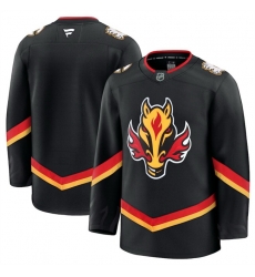 Men Calgary Flames Blank Black 2024 25 Alternate Stitched Hockey Jersey