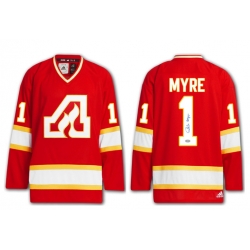 Men Phil Myre Atlanta Flames Adidas Vintage Pro Red Stitched NHL Jersey