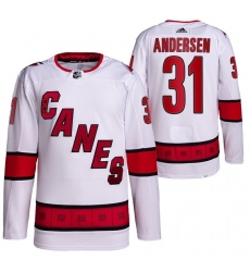 Men Carolina Hurricanes 31 Frederik Andersen White Stitched Jersey