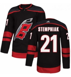 Youth Adidas Carolina Hurricanes 21 Lee Stempniak Premier Black Alternate NHL Jersey 