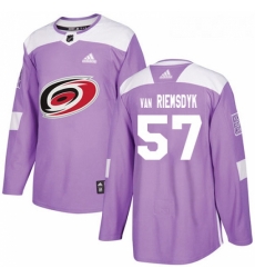 Youth Adidas Carolina Hurricanes 57 Trevor Van Riemsdyk Authentic Purple Fights Cancer Practice NHL Jersey 