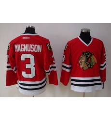 Blackhawks #3 Keith Magnuson Stitched Red NHL Jersey