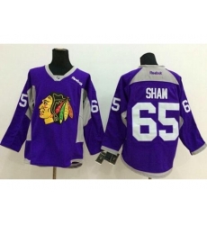 Chicago Blackhawks #65 Andrew Shaw Purple Hockey Fights Cancer Stitched NHL Jersey