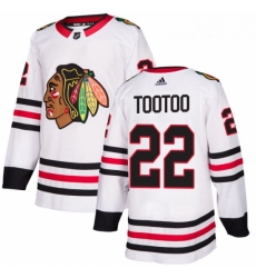 Womens Adidas Chicago Blackhawks 22 Jordin Tootoo Authentic White Away NHL Jersey 