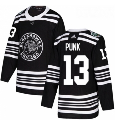 Youth Adidas Chicago Blackhawks 13 CM Punk Authentic Black 2019 Winter Classic NHL Jersey 