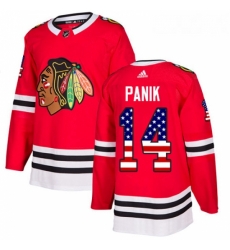 Youth Adidas Chicago Blackhawks 14 Richard Panik Authentic Red USA Flag Fashion NHL Jersey 