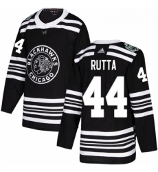 Youth Adidas Chicago Blackhawks 44 Jan Rutta Authentic Black 2019 Winter Classic NHL Jersey 