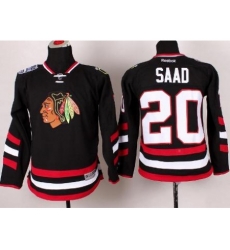 Youth Chicago Blackhawks 20 Brandon Saad Black 2014 Stadium Series Jersey