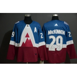 Avalanche 29 Nathan MacKinnon Blue Red 2020 NHL Stadium Series Adidas Jersey