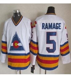 Colorado Avalanche #5 Rob Ramage White CCM Throwback Stitched NHL Jersey