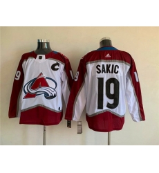 Men Colorado Avalanche 19 Joe Sakic White Stitched Jersey