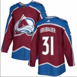 Men Colorado Avalanche 31 Philipp Grubauer Burgundy Adidas Jersey