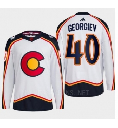 Men Colorado Avalanche 40 Alexandar Georgiev White 2022 23 Reverse Retro Stitched Jersey