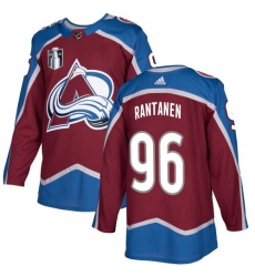 Men Colorado Avalanche 96 Mikko Rantanen 2022 Burgundy Stanley Cup Final Patch Stitched Jersey