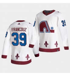 Men Colorado Avalanche Pavel Francouz #39 2021 Reverse Retro White Stitched NHL Jersey