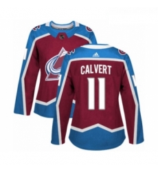 Womens Adidas Colorado Avalanche 11 Matt Calvert Premier Burgundy Red Home NHL Jersey 