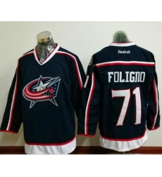 Blue Jackets #71 Nick Foligno Navy Blue Home Stitched NHL Jersey