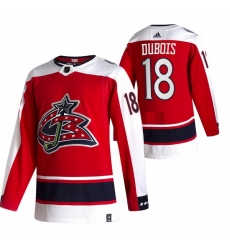 Men Columbus Blue Jackets 18 Pierre Luc Dubois Red Adidas 2020 21 Reverse Retro Alternate NHL Jersey