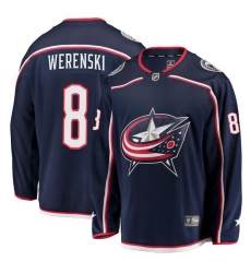 Men Columbus Blue Jackets 8 Zach Werenski Navy Stitched Hockey Jersey