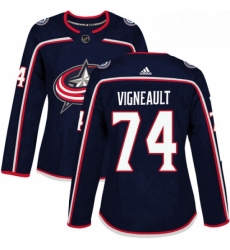 Womens Adidas Columbus Blue Jackets 74 Sam Vigneault Premier Navy Blue Home NHL Jersey 