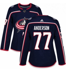 Womens Adidas Columbus Blue Jackets 77 Josh Anderson Premier Navy Blue Home NHL Jersey 