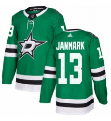 Mens Adidas Dallas Stars 13 Mattias Janmark Premier Green Home NHL Jersey 