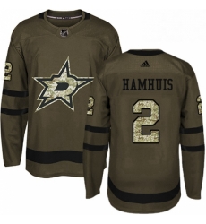 Mens Adidas Dallas Stars 2 Dan Hamhuis Premier Green Salute to Service NHL Jersey 