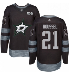 Mens Adidas Dallas Stars 21 Antoine Roussel Premier Black 1917 2017 100th Anniversary NHL Jersey 