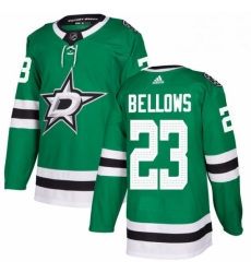 Mens Adidas Dallas Stars 23 Brian Bellows Authentic Green Home NHL Jersey 