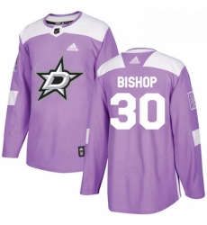 Mens Adidas Dallas Stars 30 Ben Bishop Authentic Purple Fights Cancer Practice NHL Jersey 