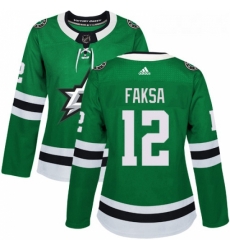 Womens Adidas Dallas Stars 12 Radek Faksa Premier Green Home NHL Jersey 