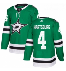 Youth Adidas Dallas Stars 4 Craig Hartsburg Authentic Green Home NHL Jersey 