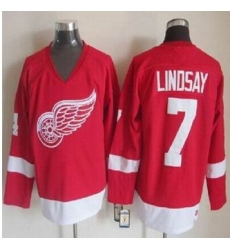 Detroit Red Wings #7 Ted Lindsay Red CCM Throwback Stitched NHL Jersey