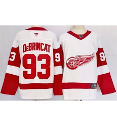 Men Detroit Red Wings 93 Alex DeBrincat White 2024 25 Stitched Jersey