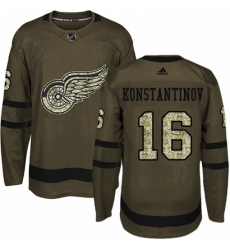 Mens Adidas Detroit Red Wings 16 Vladimir Konstantinov Authentic Green Salute to Service NHL Jersey 