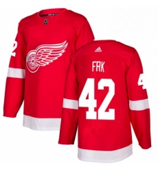 Mens Adidas Detroit Red Wings 42 Martin Frk Authentic Red Home NHL Jersey 