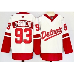 Men's Detroit Red Wings #93 Alex DeBrincat White 2024-25 Stitched Fanatics Jersey