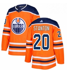 Mens Adidas Edmonton Oilers 20 Ryan Stanton Premier Orange Home NHL Jersey 