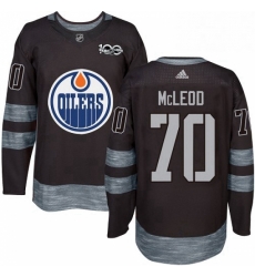 Mens Adidas Edmonton Oilers 70 Ryan McLeod Authentic Black 1917 2017 100th Anniversary NHL Jersey 