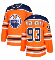 Mens Adidas Edmonton Oilers 93 Ryan Nugent Hopkins Authentic Orange Home NHL Jersey 