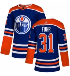 Youth Adidas Edmonton Oilers 31 Grant Fuhr Authentic Royal Blue Alternate NHL Jersey 