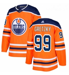 Youth Adidas Edmonton Oilers 99 Wayne Gretzky Authentic Orange Home NHL Jersey 