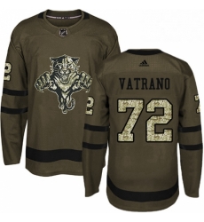 Mens Adidas Florida Panthers 72 Frank Vatrano Authentic Green Salute to Service NHL Jersey 