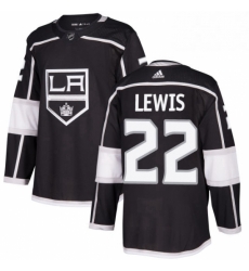 Mens Adidas Los Angeles Kings 22 Trevor Lewis Premier Black Home NHL Jersey 