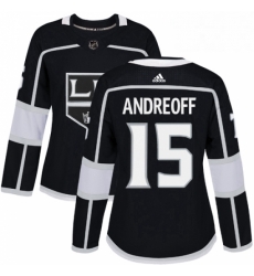 Womens Adidas Los Angeles Kings 15 Andy Andreoff Authentic Black Home NHL Jersey 