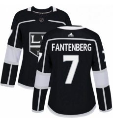 Womens Adidas Los Angeles Kings 7 Oscar Fantenberg Authentic Black Home NHL Jersey 