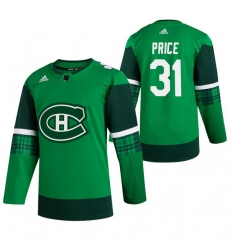 Men Montreal Canadiens 31 Carey Price Green 2020 Adidas Jersey